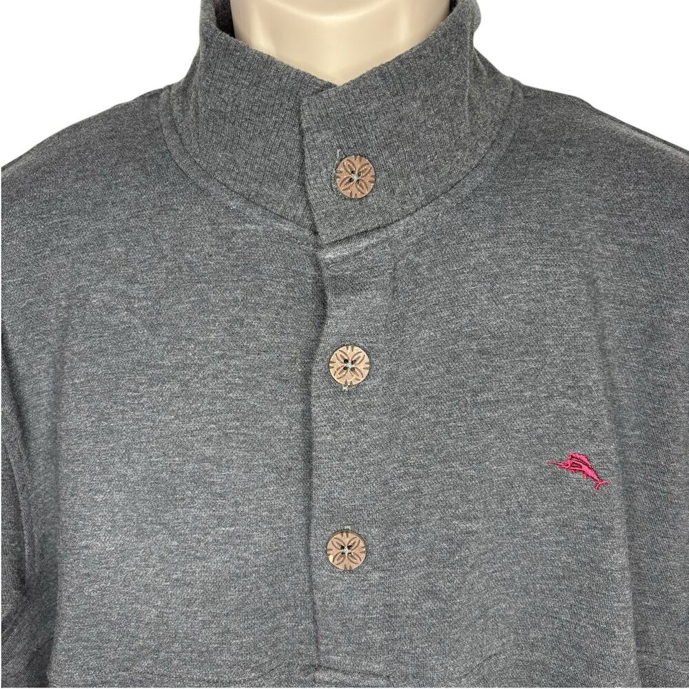 Tommy Bahama Men's XL Gray 1/4 Quarter Zip Mock Neck Pullover Jacket Sweatshirt - Picture 15 of 16